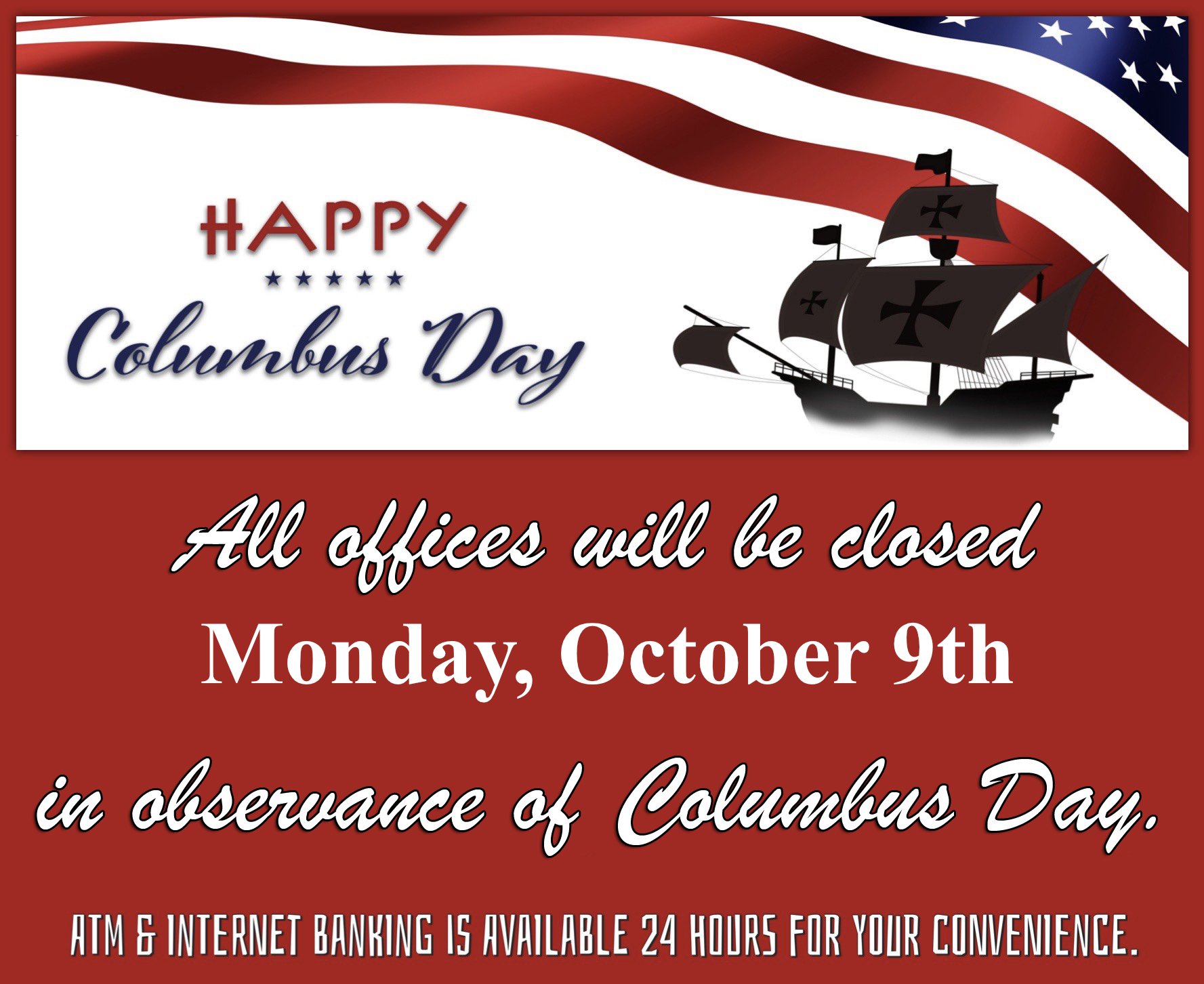 columbus day closure notice