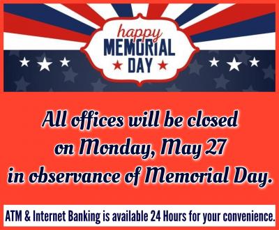 memorial day closure