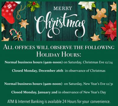 christmas and new year closure notice
