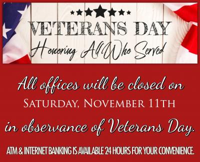 veterans day closure notice